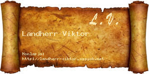 Landherr Viktor névjegykártya